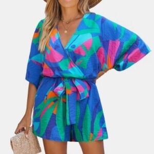 NWT Cupshe Tropical Romper Size Large